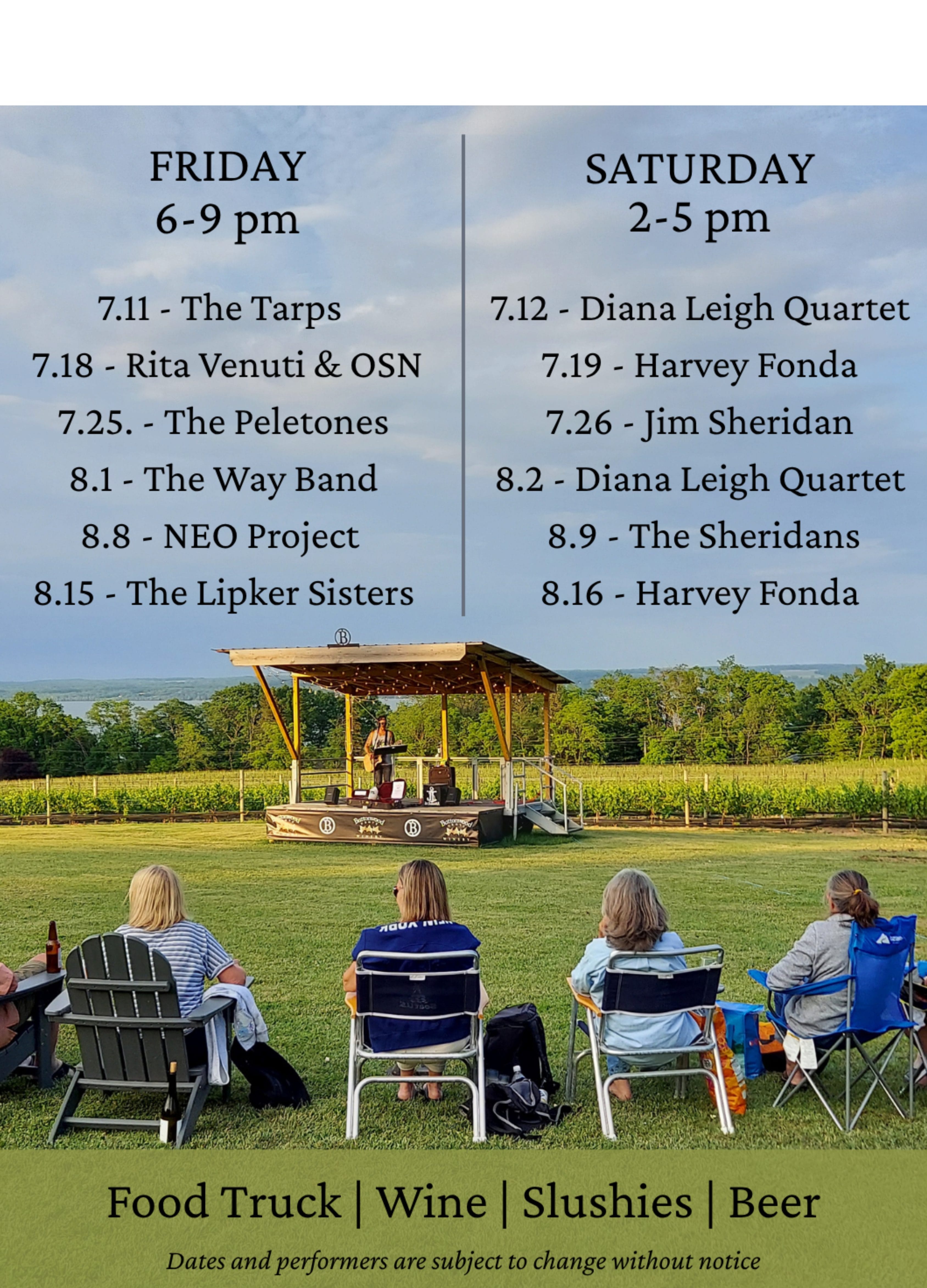 2025 Music Schedule at Buttonwood Grove